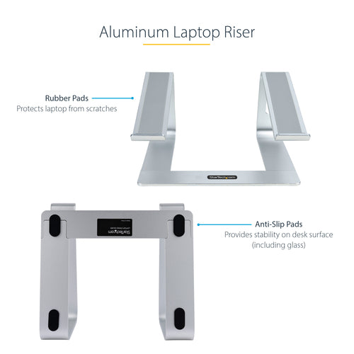 Laptop Stand StarTech.com Ergonomic Aluminum Portable 5kg Silver