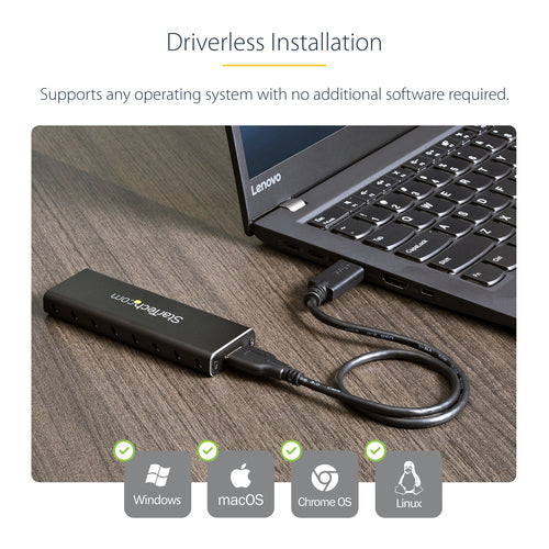 M.2 SSD Enclosure StarTech.com SM2NGFFMBU33 USB 3.0 5Gbps UASP Black - SM2NGFFMBU33