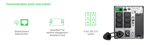 Uninterruptible Power Supply APC SMT750IC 750VA 500W Line-Interactive 6x C13 - SMT750IC