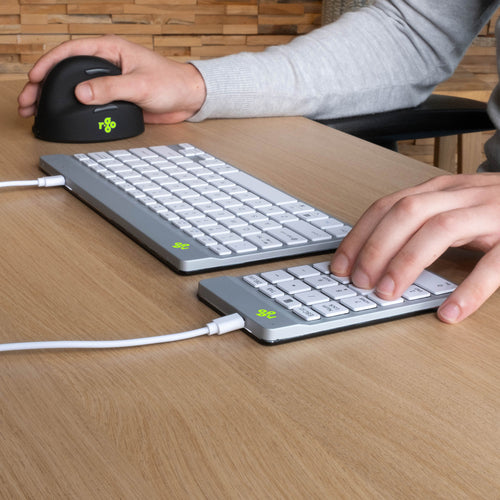 Ergonomic Wired Numeric Keypad R-Go Tools USB White 1.5m