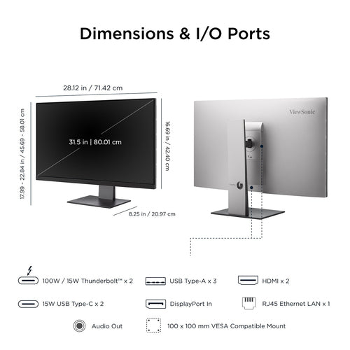 Viewsonic VP Series VP3276T-4K computer monitor
