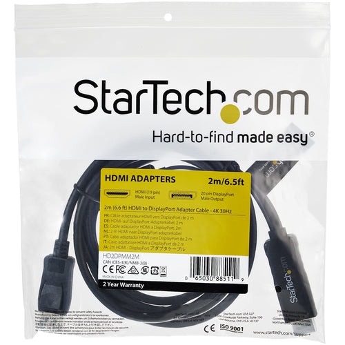 StarTech.com HD2DPMM2M video cable adapter