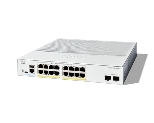 Network Switch Cisco Catalyst 1300-16FP-2G 16-Port Gigabit Full PoE 2x 1G SFP - C1300-16FP-2G