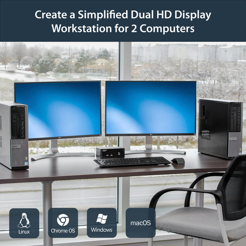 KVM Switch StarTech.com SV231DPDDUA 2 Port Dual DisplayPort 4K USB Hub - SV231DPDDUA