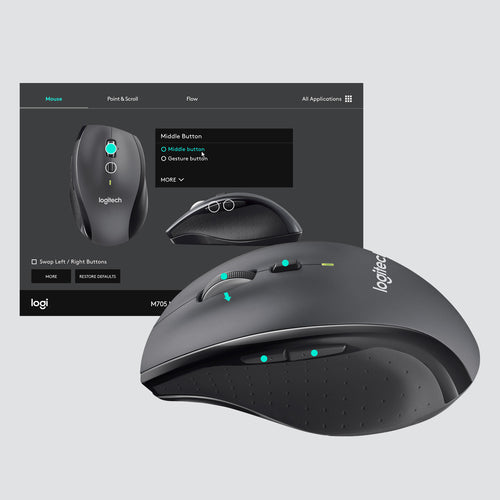 Wireless Mouse Logitech Marathon M705 Optical RF 1000 DPI Right-Hand - 910-006034