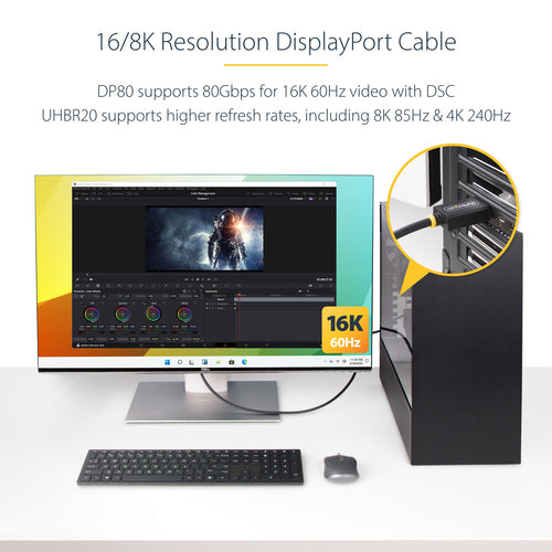 StarTech.com DP21-3F-DP80-CABLE DisplayPort cable
