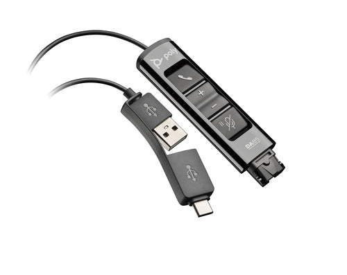 USB to QD Interface Adapter HP Poly DA85 Black 3g - 786C7AA