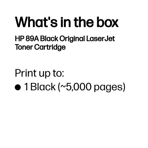 Toner Cartridge HP 89A Black Original 5000 Pages - CF289A
