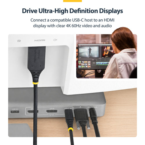 StarTech.com 1M-USBC-HDMI-4K60-G video cable adapter