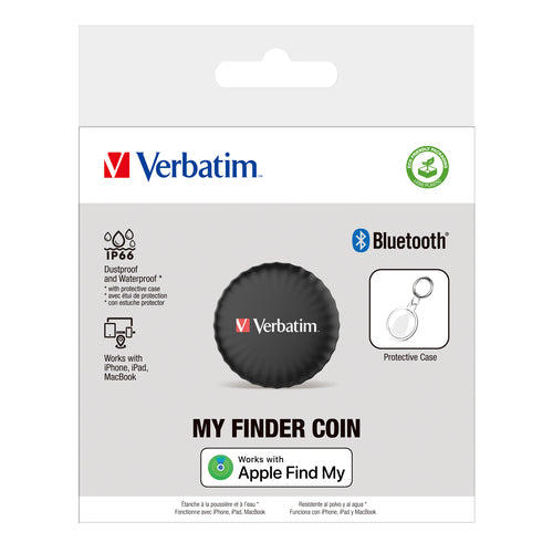 Verbatim My Finder Coin GPS Tracker | Waterproof & Dust Resistant | Personal Finder | Black