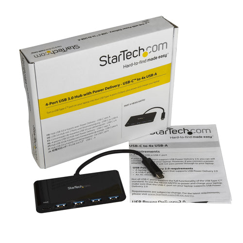 USB Hub StarTech.com HB30C4AFPD 4-Port USB 3.0 60W PD Black - HB30C4AFPD