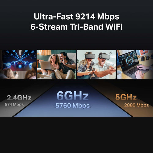 Wireless Router TP-Link Archer BE9300 Tri-Band Wi-Fi 7 2.4/5/6GHz Ethernet LAN - ARCHER BE550