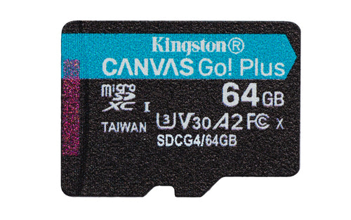 64GB Kingston Technology Canvas Go! Plus MicroSDXC Card 200MB/s UHS-I A2 U3 V30