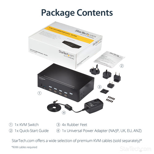 KVM Switch StarTech.com SV431DHD4KU 4-Port HDMI 4K 30Hz Rack Mount - SV431DHD4KU