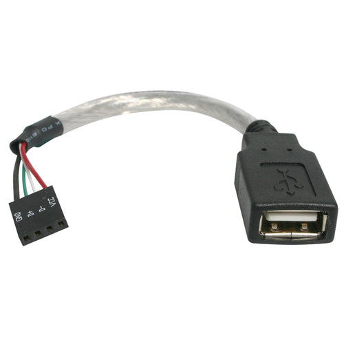 USB 2.0 Cable USB A Female to Motherboard 4 Pin Header 6in