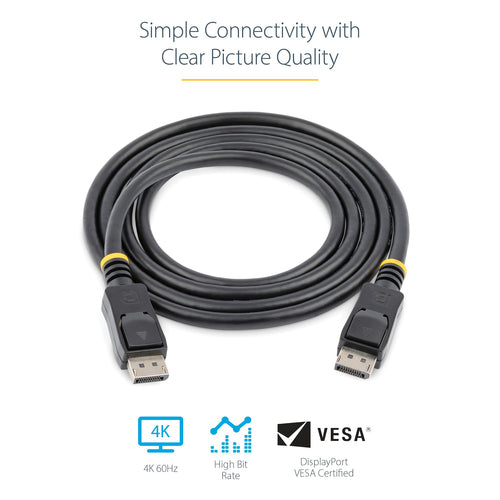 DisplayPort Cable StarTech.com DISPL2M 4K VESA Certified 2m Male-Male - DISPL2M