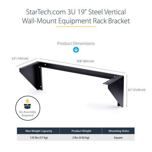 Rack Cabinet StarTech.com RK319WALLV 3U 150lb Wall Mount - RK319WALLV