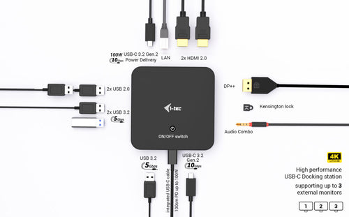 USB-C DP Dual HDMI Docking Station 100W Power Delivery Universal Charger