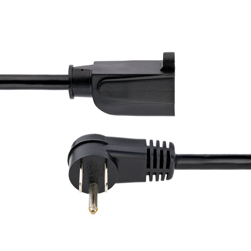 Power Extension Cord StarTech.com PAC101R1 1ft Right Angle 16AWG UL Listed Black