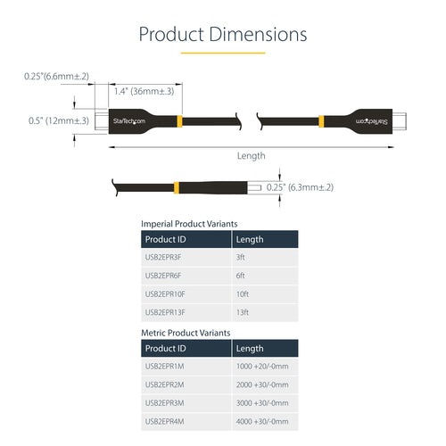 StarTech.com USB2EPR3F USB cable