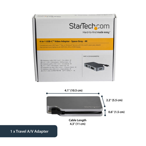 USB Graphics Adapter StarTech CDPVDHDMDPSG 4K HDMI Mini DisplayPort USB-C