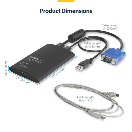 KVM Switch StarTech.com NOTECONS02 Full HD 1920x1200 USB Adapter