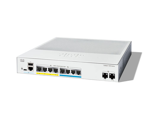 Network Switch Cisco Catalyst C1300-8MGP-2X Managed L2/L3 Gigabit Ethernet PoE Rack Mount - C1300-8MGP-2X