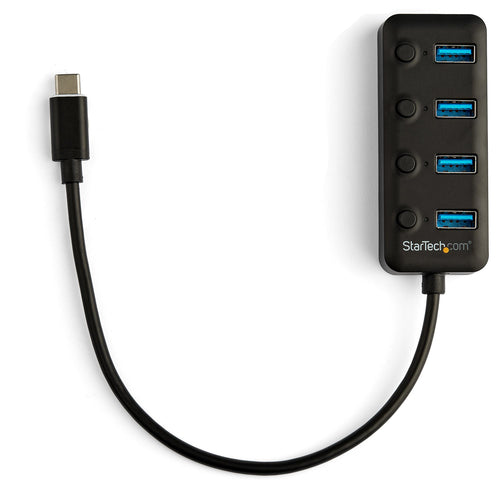 USB Hub StarTech.com HB30C4AIB 4-Port USB-C to USB 3.0 On/Off Switches SuperSpeed 5Gbps - HB30C4AIB