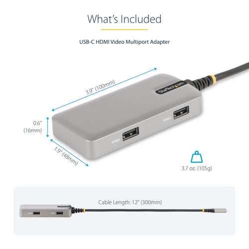 USB-C Multiport Adapter StarTech.com 4K 60Hz HDMI 100W Power Delivery