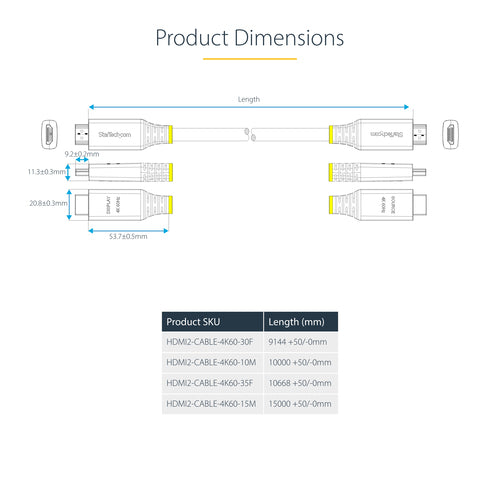 StarTech.com HDMI2-CABLE-4K60-30F HDMI cable