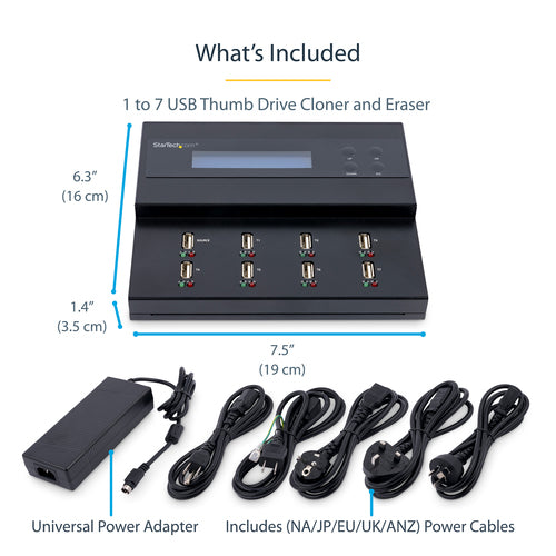 USB Flash Drive Duplicator StarTech.com USBDUPE17 7 Drives 1.5 GB/min USB 2.0