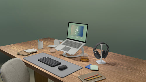 Wireless Logitech Pebble 2 Combo Keyboard and Mouse QWERTY Graphite