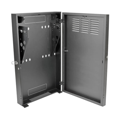 2U Wall-Mount Rack Enclosure Cabinet Tripp Lite SmartRack 68kg Capacity Key Lock Black