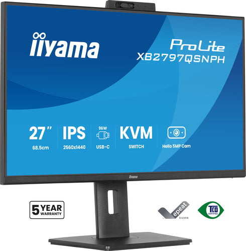 27-Inch Monitor iiyama ProLite XB2797QSNPH-B1 2560x1440 IPS 4ms HDMI DP USB - XB2797QSNPH-B1