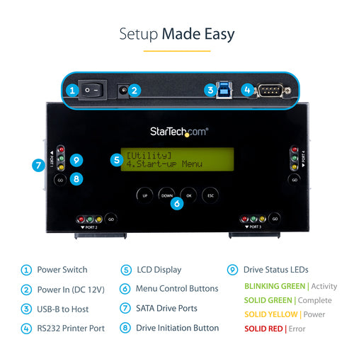 StarTech.com SATERASER4 4 Bay SSD/HDD Hard Drive Eraser - Secure Erase, NIST/DOD Compliant, External Disk Sanitizer