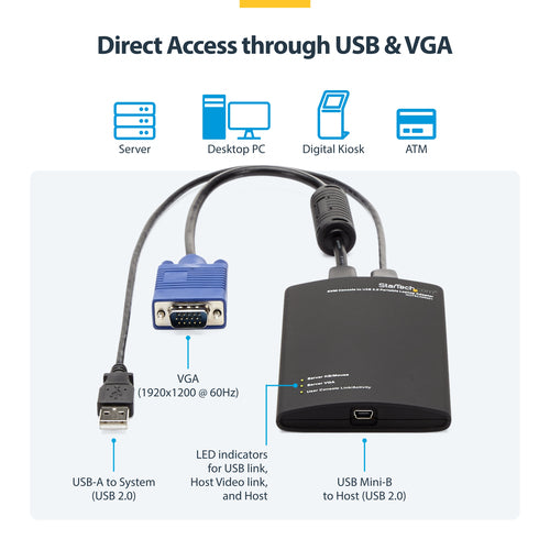 KVM Cable StarTech.com NOTECONS01 USB Mini-B PS/2 VGA Adapter
