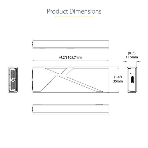 StarTech.com M2-USB-C-NVME-SATA storage drive enclosure