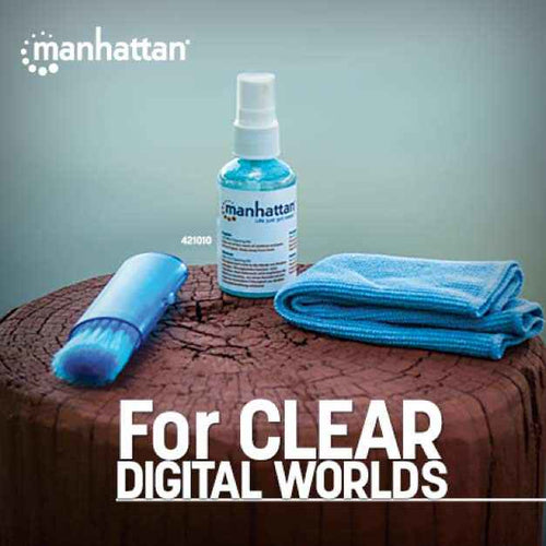 LCD Cleaning Kit Alcohol-Free 60ml Microfiber Cloth Brush For Monitors Laptops Keyboards