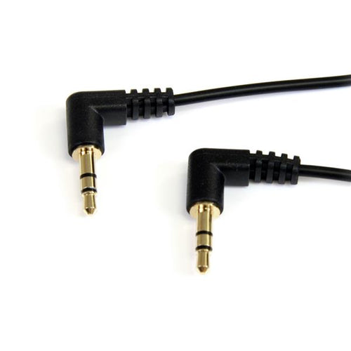 3.5mm Male to Male Right Angle Stereo Audio Cable 3ft Black