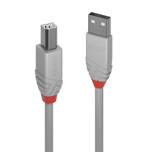USB Cable Lindy 5m Type A to B USB 2.0 0.48 Gbit/s Grey - 36685