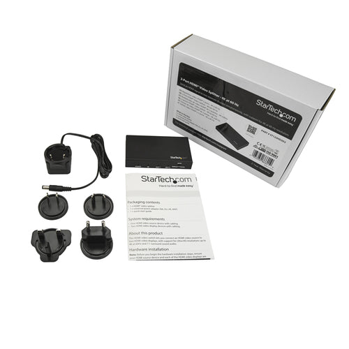 HDMI Splitter StarTech.com ST122HD202 4K 2-Port Black