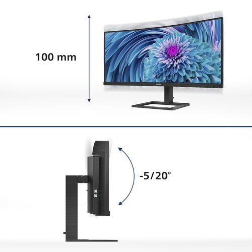 Computer Monitor Philips E Line 346E2CUAE/00 3440x1440 34in LCD 4ms - 346E2CUAE/00