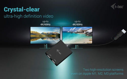 Dual 4K HDMI Adapter USB-A/USB-C 0.27m 60Hz Video Converter