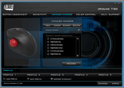 Adesso iMouse T30 mouse