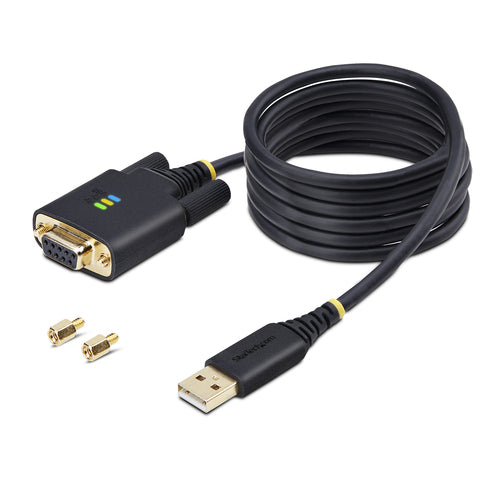 USB to Null Modem Serial Adapter Cable 6.6ft FTDI DB9 RS232