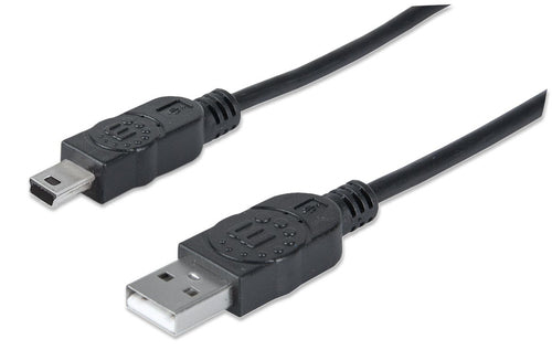 USB-A to Mini-USB Cable 1.8m Male to Male 480Mbps Black