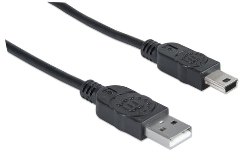 USB-A to Mini-USB Cable 1.8m Male to Male 480Mbps Black