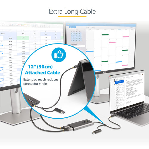 USB-C to Dual HDMI Adapter 4K 60Hz 100W Power Delivery StarTech.com