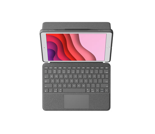 Mobile Device Keyboard Logitech Combo Touch QWERTZ Compact Touchpad for Apple
