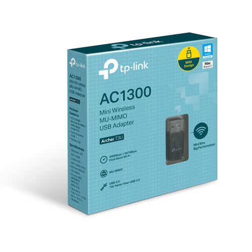 Wireless Adapter TP-Link Archer T3U USB Wi-Fi 5 867 Mbit/s Black - ARCHER T3U